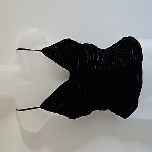 BEBE Cami Camisole Black Velvet Adjustable Spaghetti Straps
